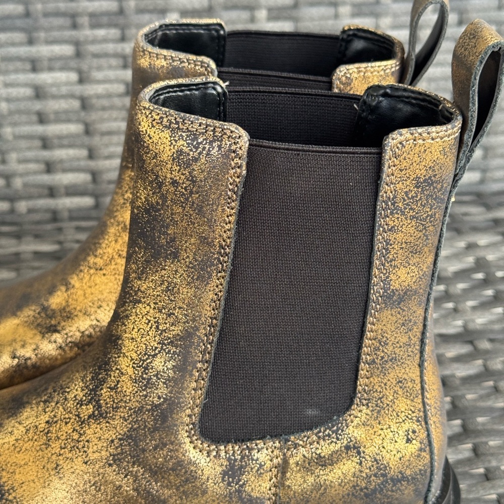Ralph Lauren Gold Chelsea Boots - Picture 6 of 12